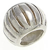 Sterling Silver European Beads, 925 Sterling Silver, Drum, plated, without troll & corrugated Approx 5.2mm 