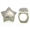 Sterling Silver European Beads, 925 Sterling Silver, Star, plated, without troll Approx 4.5mm 