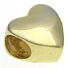 Sterling Silver European Beads, 925 Sterling Silver, Heart, plated, without troll Approx 5.2mm 