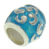 Enamel Sterling Silver European Beads, 925 Sterling Silver, Drum, plated, without troll Approx 5mm 