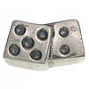 Europeo abalorios de plata tailandesa sin troll, Tailandia, Cúbico, sin rosca, 12.3x7.3x6.3mm, agujero:aproximado 4.6mm, Vendido por UD