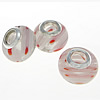Lampwork Glass Plating Silver Double Core Beads, Rondelle, 14x10-10.5mm Approx 5MM 
