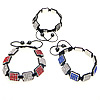 Zinklegierung Woven Ball Armbänder, mit Wachsschnur & Hämatit, handgemacht, mit Strass, keine, 14x14x6.5mm, 8mm, Länge:ca. 7-12 ZollInch, verkauft von Strang