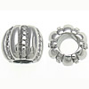 Stainless Steel European Beads, Drum, corrugated, original color Approx 5.7mm 