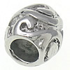 Stainless Steel European Beads, 316 Stainless Steel, Drum, without troll, original color Approx 5.7mm 