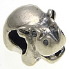 No Troll Thailand Sterling Silver European Beads, Cow, without troll Approx 4mm 