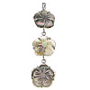 Zinc Alloy Shell Pendants, with Black Shell, Flower, platinum color plated 75mm Approx Approx 