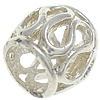 Sterling Silber Perlen Europa, 925 Sterling Silber, Trommel, plattiert, hohl, keine, Bohrung:ca. 5mm, verkauft von PC