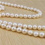 Natural Freshwater Pearl Long Necklace, Potato, wrap necklace Grade AA, 10-11MM Approx 0.8mm .5 Inch 