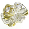 Rhinestone Sterling Silver European Beads, 925 Sterling Silver, Flower, plated, without troll & two tone Approx 5mm 