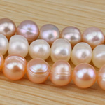 Perles de nacre rondes de culture d'eau douce, perle d'eau douce cultivée, naturel, rose, grade A, 8-9mm Environ 0.8mm pouce, Vendu par brin