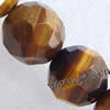 Tiger Eye Beads, Round & Customized & handmade faceted, brown, Grade AA .5 Inch 