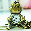 Uhr-Halskette, Zinklegierung, Frosch, Länge:ca. 31 ZollInch, verkauft von Strang