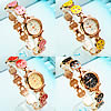 Fashion Watch Bracelet, Zinc Alloy, with Glass, Round, plated, for woman & enamel & with rhinestone 23mm, 14mm Approx 7.8 Inch 