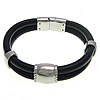 Cowhide Bracelets, with 316 Stainless Steel cadmium free 13mm 
