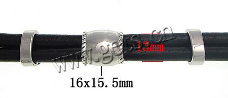 Rindsleder-Armbänder, Kuhhaut, mit 316 Edelstahl, unterschiedliche Länge der Wahl & 2 strängig, keine, frei von Kadmium, 16x15.5x12.5mm, 13mm, verkauft von Strang