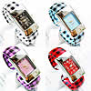 Cuff Bangle Watch, Zinc Alloy, with PU Leather & Glass, platinum color plated, gingham & open & for woman . 