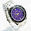 Chronograph Uhr, Zinklegierung, flache Runde, violett, Länge:ca. 9 ZollInch, verkauft von PC