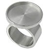 Stainless Steel Finger Ring Setting, 304 Stainless Steel, Flat Round, original color Inner Approx 20mm, US Ring 