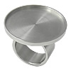 Stainless Steel Finger Ring Setting, 304 Stainless Steel, Flat Round, original color Inner Approx 30mm, US Ring 