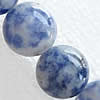Perles tache bleu et blanc, Tache bleue, Rond, multiple tailles pour le choix pouce, Vendu par brin
