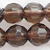 Natürliche Rauchquarz Perlen, rund, facettierte, Grade A, 4mm, Bohrung:ca. 1mm, Länge:15.5 ZollInch, ca. 98PCs/Strang, verkauft von Strang