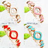 Fashion Watch Bracelet, Zinc Alloy, with Glass, plated, for woman & enamel & with rhinestone 14mm Approx 7 Inch 