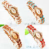 Fashion Watch Bracelet, Zinc Alloy, with Glass, plated, for woman & enamel & with rhinestone 11mm Approx 7 Inch 
