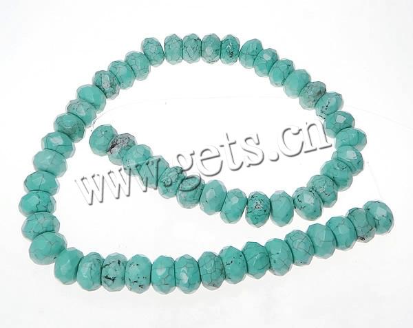 Perles turquoise naturelles teintées, Rond, multiple tailles pour le choix & facettes, bleu, Trou:Environ 1mm, Longueur:Environ 15.5 pouce, Vendu par brin