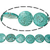 Perles turquoise naturelles teintées, Plat rond, multiple tailles pour le choix & facettes, vert Environ 1mm Environ 14.5 pouce, Vendu par brin