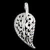 Sterling Silver Leaf Pendants, 925 Sterling Silver, plated Approx 