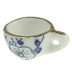 La decoración de la porcelana, 17x9x13mm, agujero:aproximado 1mm, Vendido por UD
