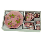 Porcelain Decoration, with flower pattern, pink, 10-50mm 