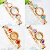 Fashion Watch Bracelet, Zinc Alloy, with Glass, plated, for woman & enamel & with rhinestone 22mm, 14mm Approx 7.3 Inch 