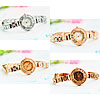 Fashion Watch Bracelet, Zinc Alloy, with Glass, plated, for woman & with rhinestone 22mm, 7mm Approx 8.6 Inch 