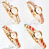 Fashion Watch Bracelet, Zinc Alloy, with Glass, plated, for woman & enamel & with rhinestone 22mm, 9mm Approx 7.5 Inch 