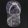 Pendentifs quartz naturel, améthyste, avec laiton, chaussures, Placage de couleur platine, Février Birthstone Vendu par PC