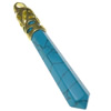 Pendentifs Turquoise synthétiques, avec laiton, pendule, Placage de couleur d'or, bleu turquoise Environ 4mm, Vendu par PC