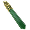 Pendentifs en Aventurine, aventurine vert, avec laiton, pendule, Placage de couleur d'or Environ 4mm, Vendu par PC