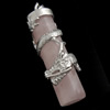 Pendentifs quartz naturel, laiton, avec quartz rose, pilier, Placage de couleur platine Environ Vendu par PC