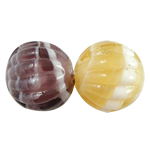 Plated Lampwork Beads, Round, corrugated 10mm Approx 1.5mm 