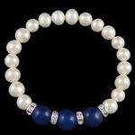 Bracelets en perles de cristal, avec perle d'eau douce cultivée, 12mm .5 pouce, Vendu par brin