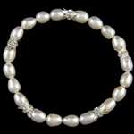 Pulseras de la perla, Perlas cultivadas de agua dulce, natural, 7-8mm 6X9mm, longitud:7.5 Inch, Vendido por Sarta