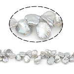 Reborn Cultured Freshwater Pearl Beads, Nuggets, natural, grey, Grade AAA, 9-10mm Approx 0.8mm .5 Inch 