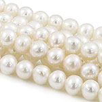 Perle comme Pommes de terre perles d'eau douce, perle d'eau douce cultivée, pomme de terre, naturel, blanc, grade AAA, 4.5-5mm Environ 0.8mm .5 pouce, Vendu par brin