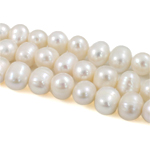 Potato Cultured Freshwater Pearl Beads, natural, white, Grade AA, 9-10mm Approx 0.8mm .5 Inch 