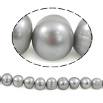 Round Cultured Freshwater Pearl Beads, natural, grey, Grade AAA, 6-7mm Approx 0.8mm .5 Inch 