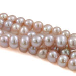 Perlas Redondas Freshwater, Perlas cultivadas de agua dulce, Esférico, natural, Rosado, Grado A, 7-8mm, agujero:aproximado 0.8mm, longitud:15.5 Inch, Vendido por Sarta