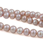 Round Cultured Freshwater Pearl Beads, natural, purple, Grade A, 7-8mm Approx 0.8mm .5 Inch 