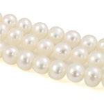 Round Cultured Freshwater Pearl Beads, natural, white, Grade A, 8-9mm Approx 0.8mm .5 Inch 